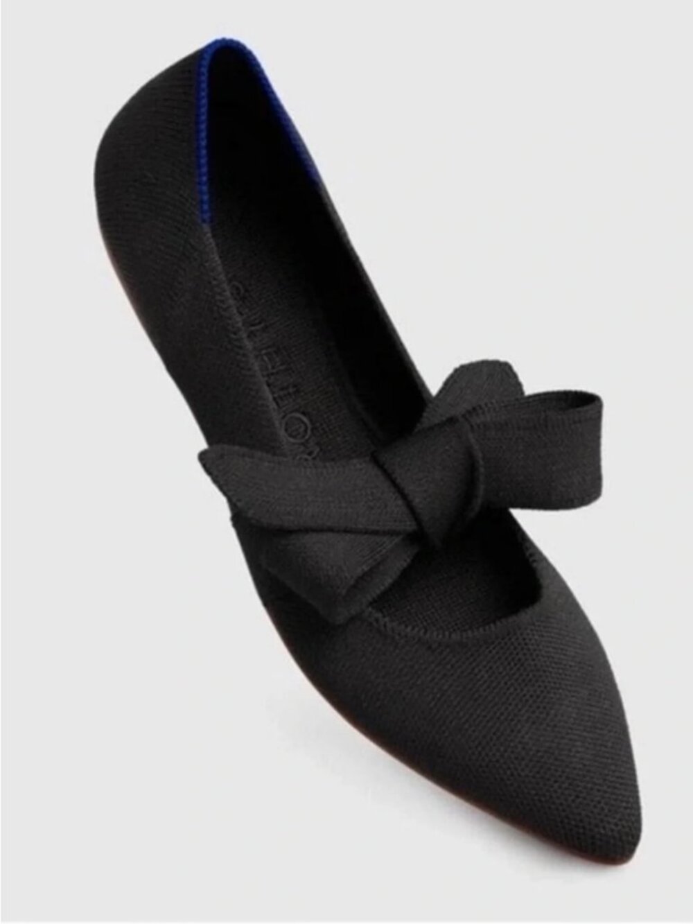 Rothy's The Point Mary Jane Black Ballet Bow Flat Shoes Womens 6
